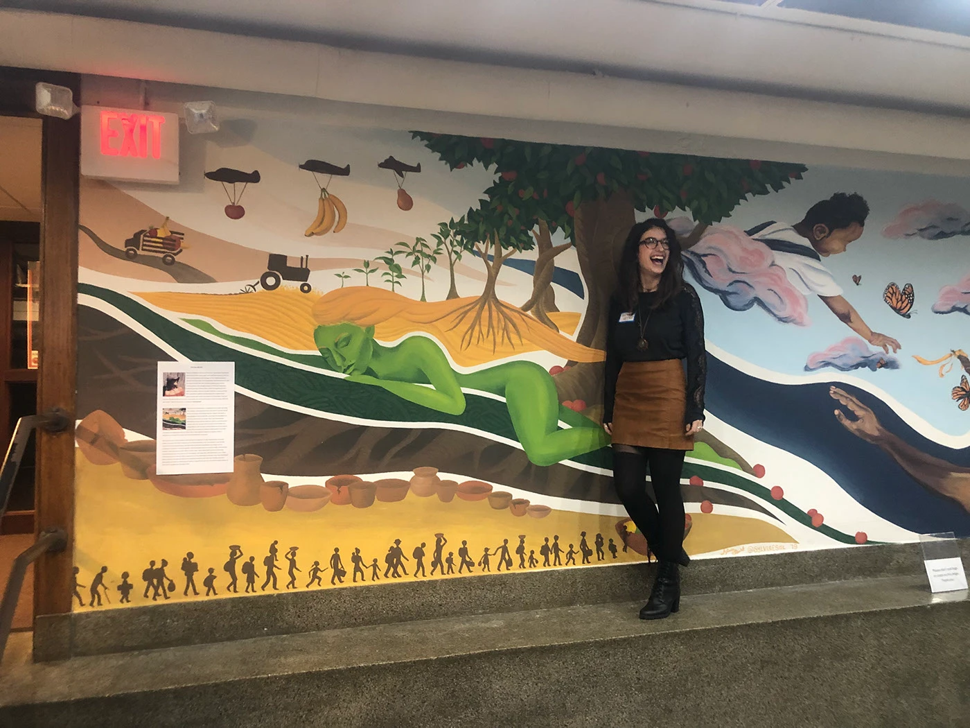 Finished view of the Pachamama mural composition.